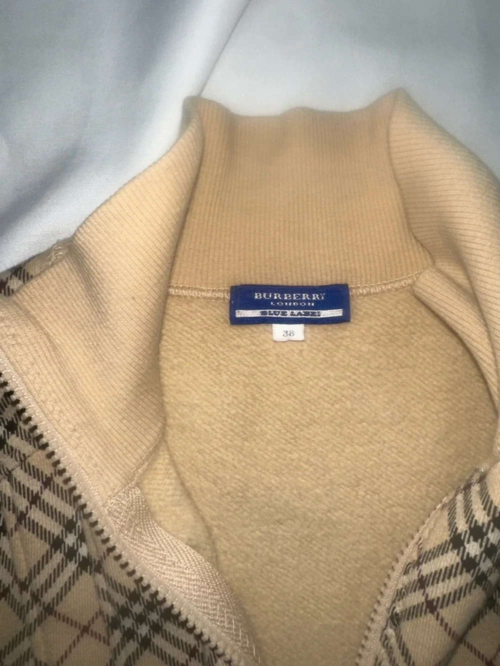 Burberry Beige Plaid Zip Jacket - Picture 2 of 5